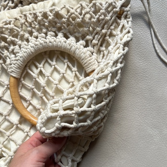 Banana Republic net drawstring top handle canvas bag - Picture 5 of 8